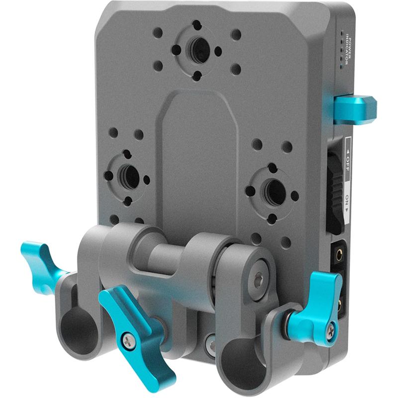 Kondor Blue V-Mount Pro Battery Plate with Swiveling Rod Block